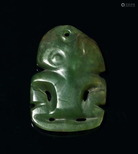 Maori Nouvelle Zélande Néphrite / Jade h. 6,6 cm P…