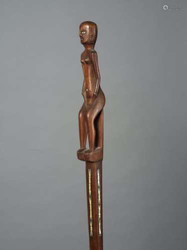 Archipel des Salomon Bois. L. 100,5 cm Longue cann…