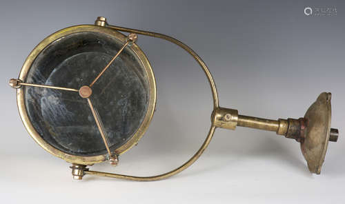 An early 20th century brass ship's search light by Francis Searchlights, Bolton, height 65cm,