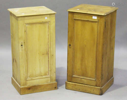 Two Victorian stripped pine bedside cabinets, widths 39cm and 38cm.Buyer’s Premium 29.4% (