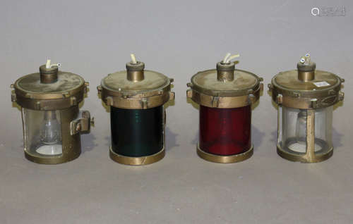 A set of four Royal Navy Second World War period bronze cased port, starboard, masthead and stern