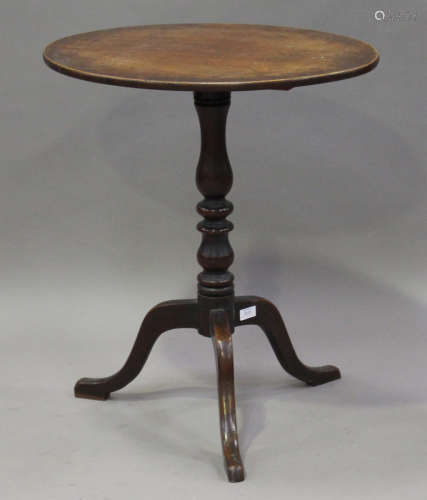 A Victorian mahogany oval wine table, on a turned baluster stem and tripod legs, height 72cm,