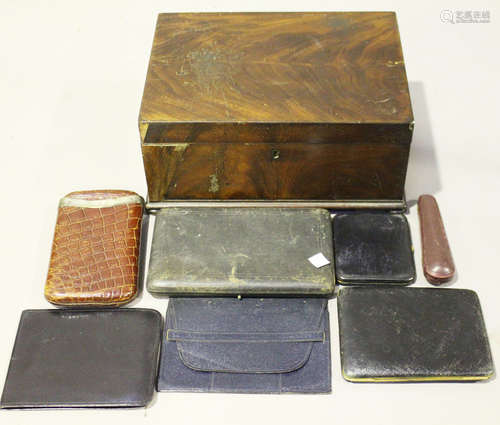 A group of mixed collectors' items, including an early 20th century silver mounted crocodile skin