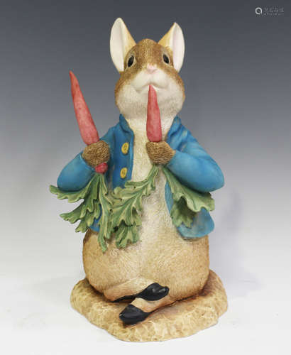 Four large Border Fine Arts 'The World of Beatrix Potter' resin figures, comprising Peter Rabbit