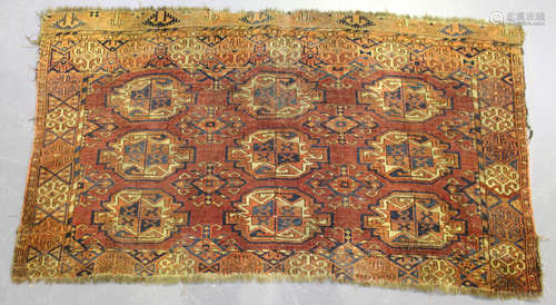 A Yomut torba, West Turkestan, early 20th century, 116cm x 66cm, together with two other Persian