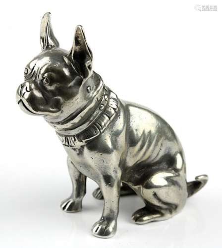 Sitzende Bulldogge aus 800er Silber, Italien 2. H.…