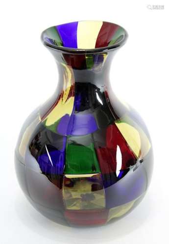 Murano Pezzato Vase, Italien um 1980, kugelförmige…