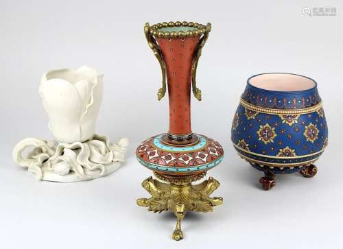 3 Villeroy & Boch Vasen, Mettlach um 1880, bestehe…