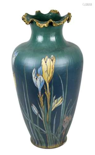 Villeroy & Boch große Jugendstil Chromolithvase mi…