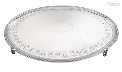 A SILVER SERVING TRAY, JAMES SCOTT, LONDON, 1792