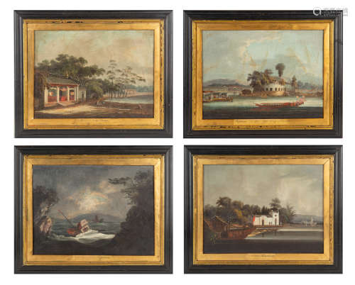 A GROUP OF FOUR CHINA TRADE PAINTINGS, CIRCA 1830
