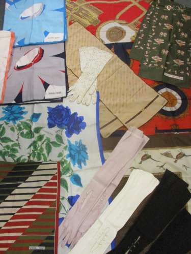 A selection of silk and other scarves to include vintage Gucci, Christian Dior, Norma Dori, Imprevu,