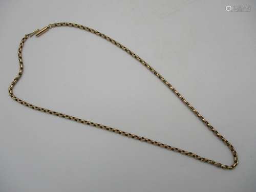 A gold coloured metal oval link necklace, 8.3g, 45cm l