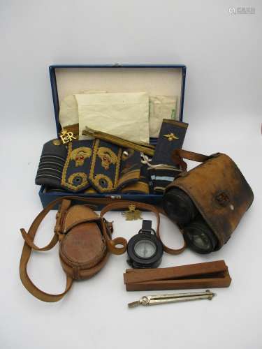 A small collection of WW2 memorabilia belonging to an RAF Air-Vice Marshal, to include a compass