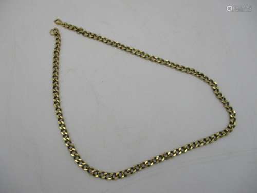 An 18ct gold flat belchor link necklace, 49cm l, 35.9g