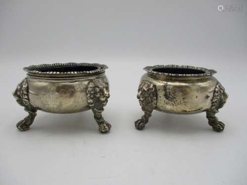 A near pair of silver salts, one Victorian, London 1885 by William Evans, the other George V period,