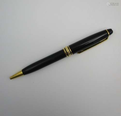 A Montblanc Meisterstruck ball point pen, black with gold trim