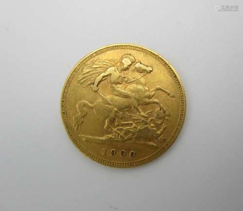 A Victorian gold half sovereign with St George to the obverse 1900