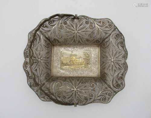 A Victorian filigree silver basket by Taylor and Perry, Birmingham 1842, with swivel handle, the