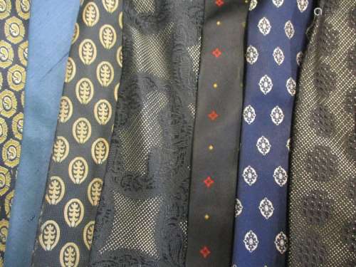 A quantity of 1950s to 1970s designer ties to include Christian Dior, Hardy Amies and Givenchy (8)