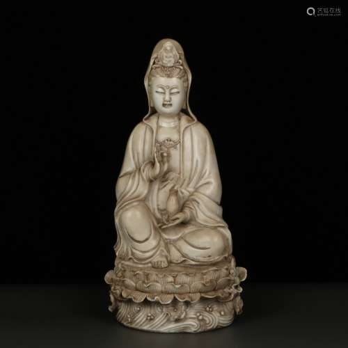 chinese white glazed porcelain statue of guanyin