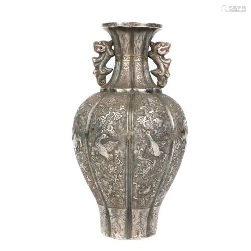 chinese silver vase
