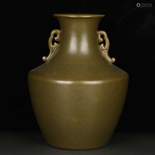 chinese tea-dust glazed porcelain vase