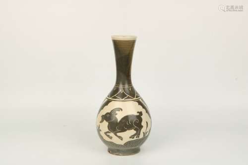 chinese brown glazed porcelain vase