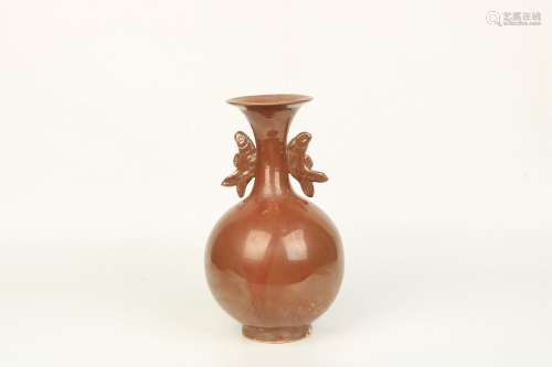 chinese purple-gold glazed porcelain vase