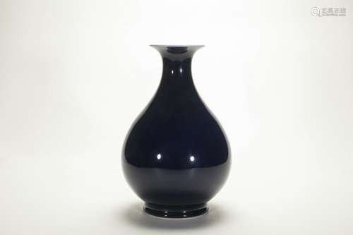 chinese blue glazed porcelain pear shaped vase
