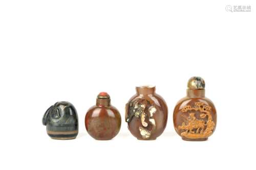 a group of four chinese snuff bottles