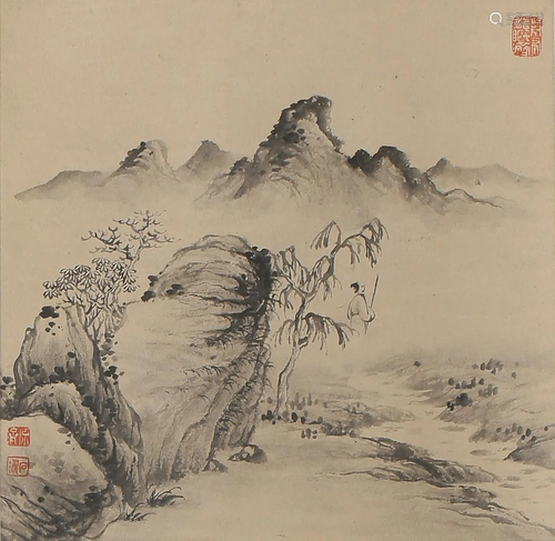 A Chinese Landscape Painting, Shitao Mark