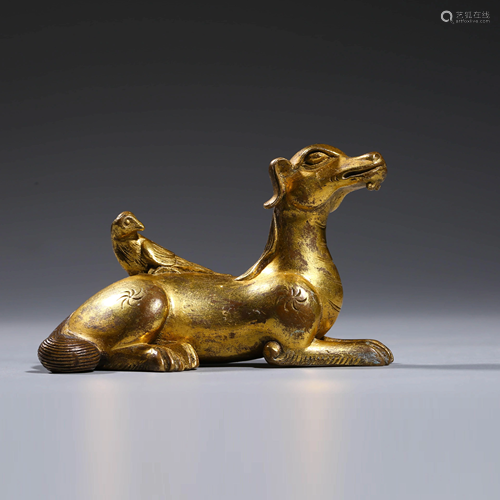 A Gilt-bronze Paperweight