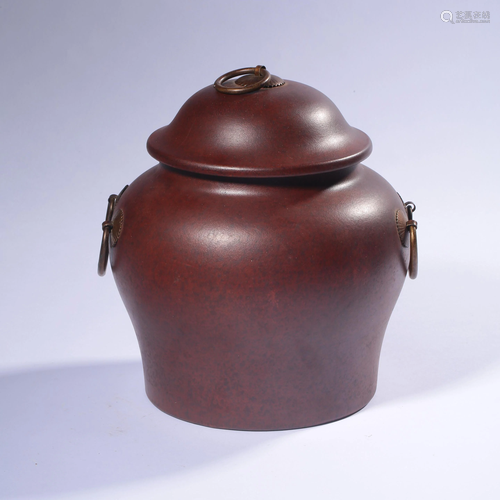 A Purple Clay Tea Caddy