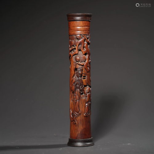 A Carved Bamboo Incense Tube