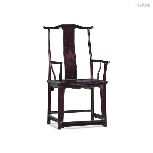 A Red Sandalwood â€˜Officialâ€™s Hatâ€™ Armchair