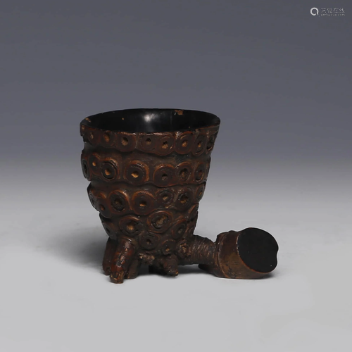 A Carved Lacquered Root-carving Cup