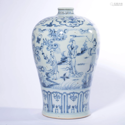 A Blue and White Porcelain Plum Vase