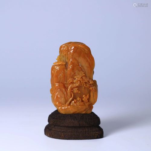 A Carved Tianhuang Stone Figure Rockery Ornament