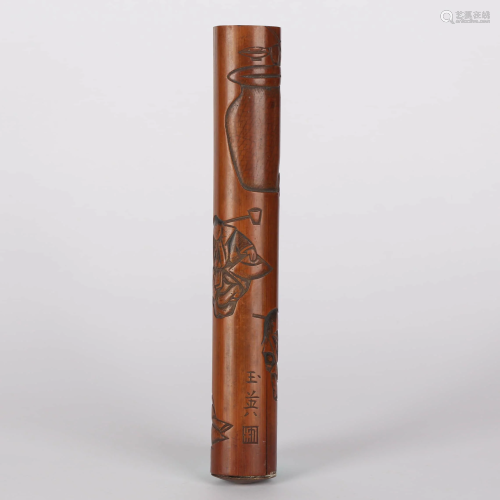 A Bamboo Carved Incense Tube