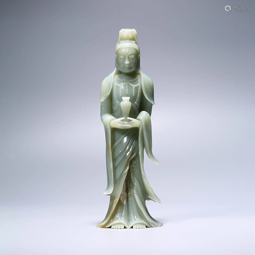 A White Jade Statue of Guanyin