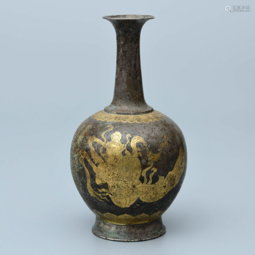 A Gilt-Bronze Vase