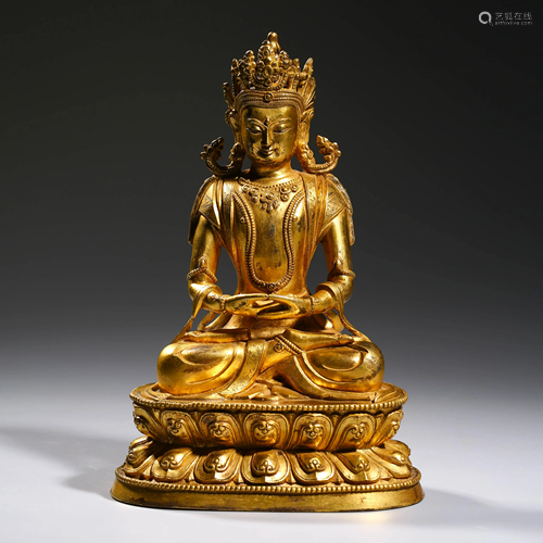 A Gilt-bronze Statue Of Buddha