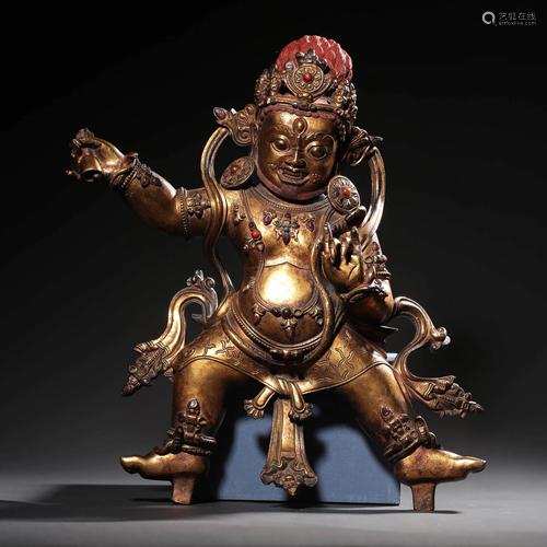 A Bronze Gilding Vajrapani Statue