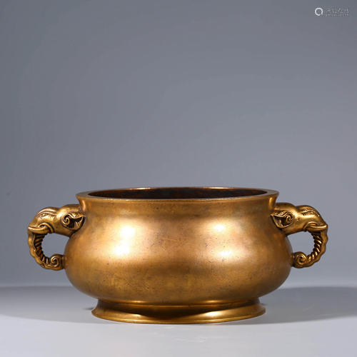 A Bronze Censer With Double Ears