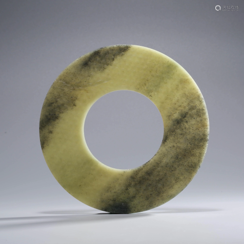 A Drum-shaped Nail Patterned Jade Bi