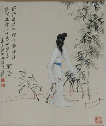 A Chinese Painting Paper Scroll, Zhang Daqian Mark