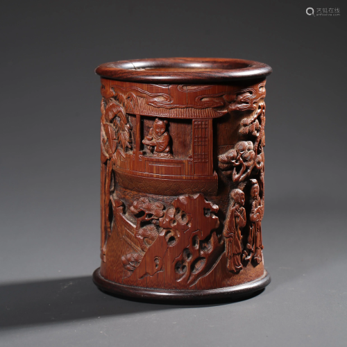 A Carved Bamboo West Chamber Brush Pot