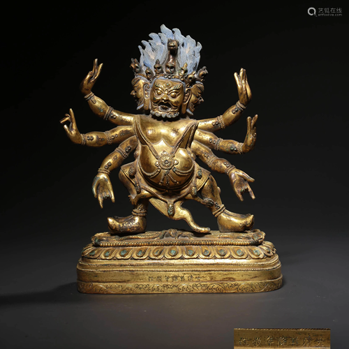 A Bronze Gilding Hayagriva Standing Statue