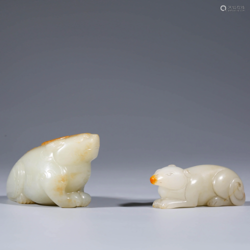 Two Carved Rat Ornaments
